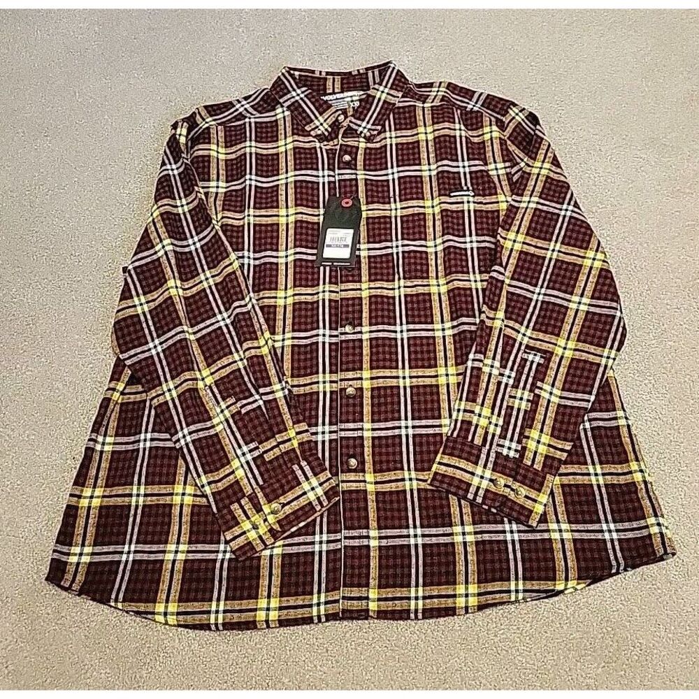 Wolverine Men's Flannel Hastings Plaid Long Sleeve Size XXL COLOR-‎ CINNAMON